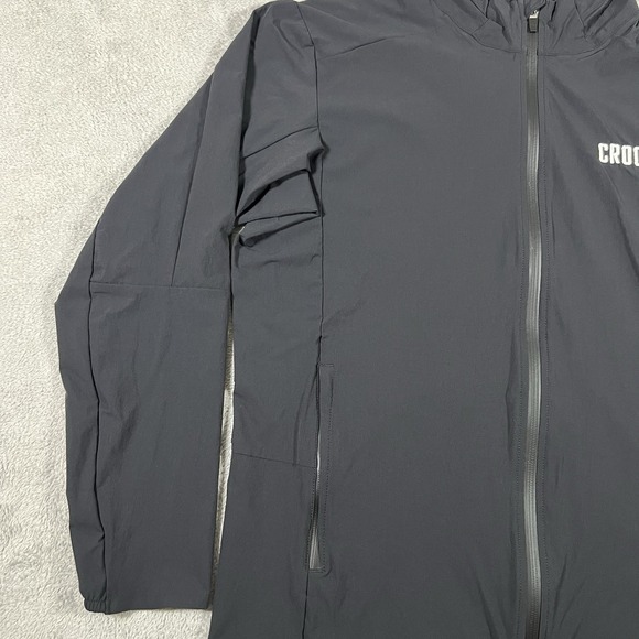 Outerknown Windbreaker Jacket Mens Large Black Active Warm-Up Hooded Full Zip - Picture 8 of 15